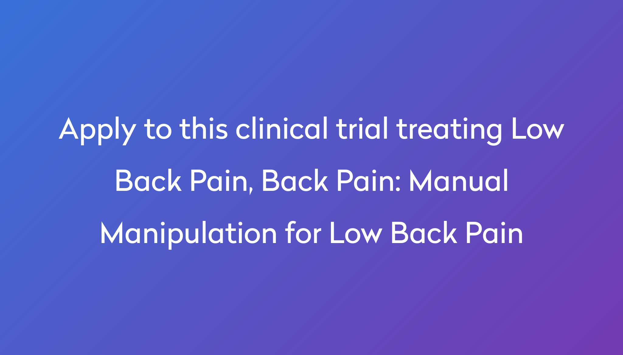 manual-manipulation-for-low-back-pain-clinical-trial-2023-power